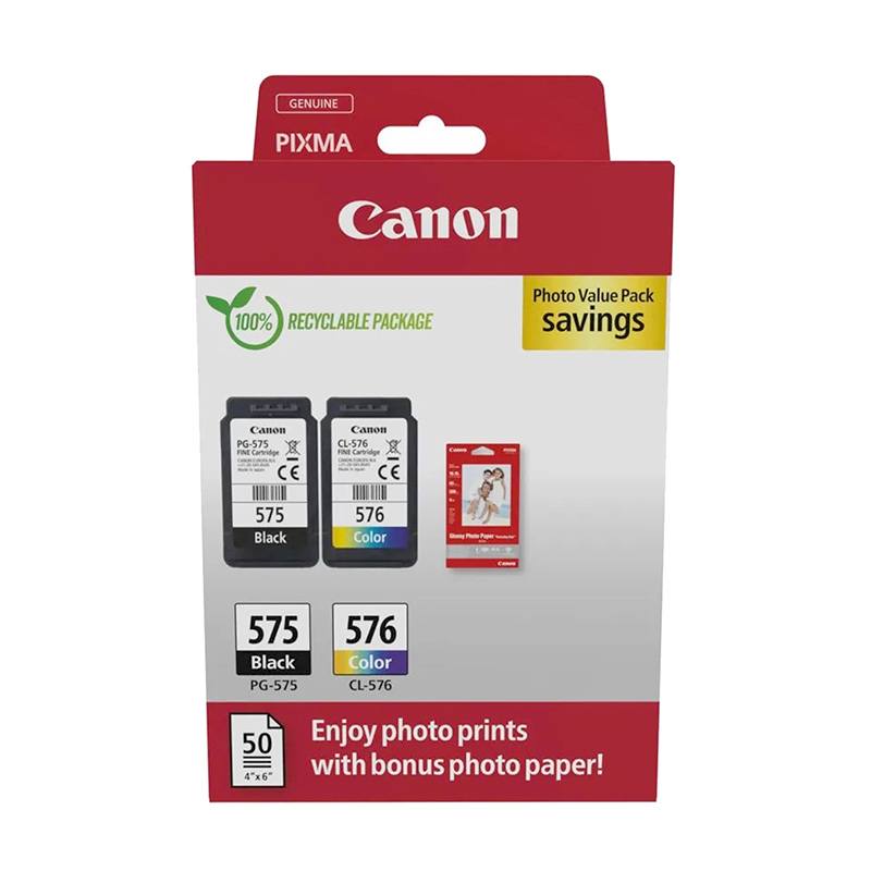Multipack Cartouche D'encre Canon Pack De 2 Originales Pg-575 Noir Et Cl-576 Couleur + Papier Bon état -  reconditionné disponible sur Electro Depot